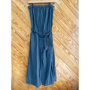 Cloth & Stone Strapless Cropped Wide Leg Romper